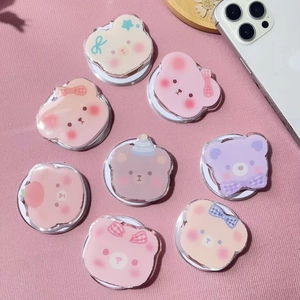 Set of eight colorful acrylic bear magnetic phone sockets in various cute designs