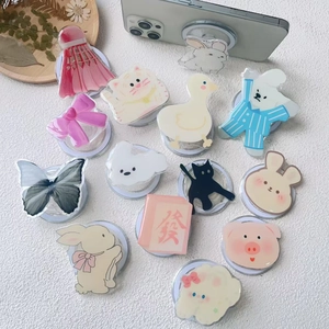 Various cute cartoon acrylic Griptok phone sockets with cat rabbit and lucky themes