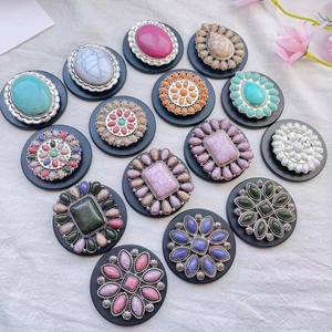 Collection of 14 vintage Boho MagSafe phone grips with turquoise and marble stone inserts