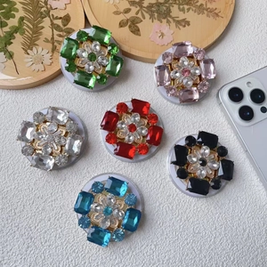 Support magnétique pour téléphone avec design de fleurs en cristal en six couleurs