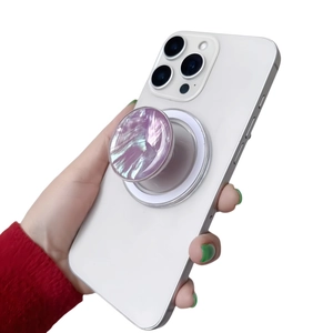 Universal purple mother-of-pearl telescopic phone socket stand for smartphone