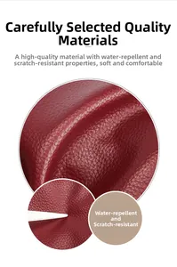 Matériau résistant à l'eau et aux rayures à texture litchi rouge pour sac cabas