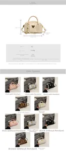 Détails du sac Boston en cuir PU incluant les dimensions et plusieurs options de couleurs