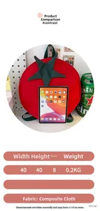 Detailed size specifications for the tomato-shaped backpack with dimensions and weight info