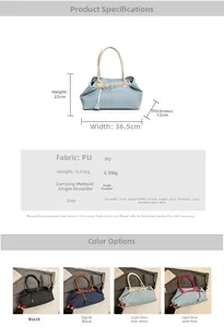 Especificaciones de tamaño y material para el bolso tote de mezclilla azul claro