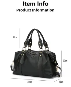 Detailed dimensions of black pebble leather tote bag with gold hardware and top handles