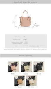 Detailed size specifications and color options for woven texture tote bag with dimensions
