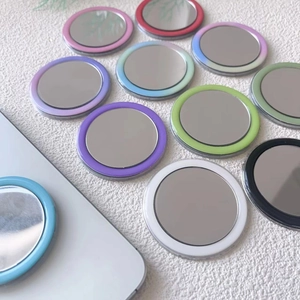 Portable magnetic MagSafe makeup mirror for smartphone in various pastel colors