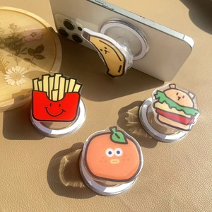 Cute acrylic fruit and food phone grips including banana and fries shaped griptoks