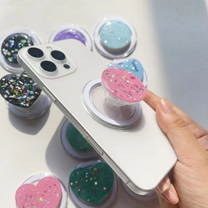 Glitter magnetic phone grip holder in macaron colors with sparkling sequin finish