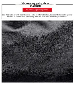 Macro detail of black lychee grain PU leather showing high elasticity and soft texture