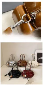 Close-up of high-quality silver metal hooks and multi-color bowling bag collection