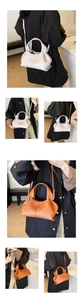 Detailansicht der Cloud Bag mit genarbtem Leder und abnehmbarem Schultergurt-Optionen