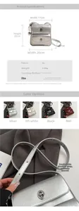 Detailed size chart and multi-color view of a large capacity PU leather messenger bag