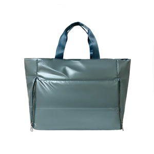Grand Sac Fourre Tout Matelassé Puffer Métallique Brillant Imperméable Sac De Voyage Duffel Pour Gym Fitness Femmes Hommes