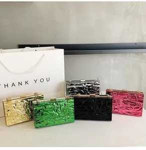 Detailed collection of quilted evening clutch bags in metallic gold, silver, and vibrant colors