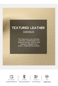 Macro view of first layer leather with lychee texture and fine nylon stitching details