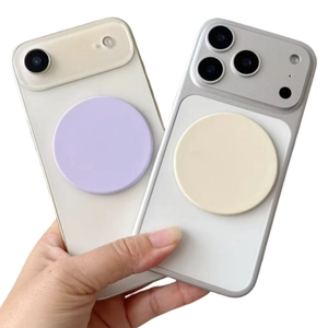 Magnetic Phone Holder With Makeup Mirror Portable Foldable Stand Circular Plastic Back Sticker Universal For Smartphone