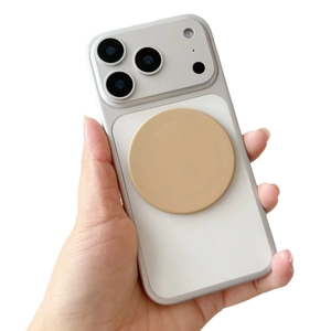Translucent matte phone case with integrated magnetic ring and shockproof grey frame