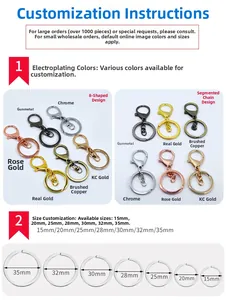Various sizes and plating colors of metal lobster clasps and key rings collection