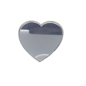 Minimalist silver heart-shaped mirror phone socket with folding telescopic stand