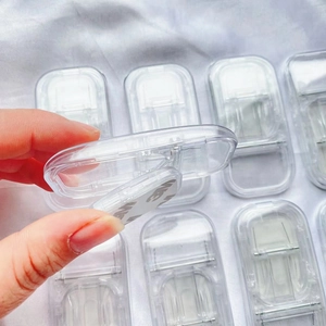 Transparent pull-push mobile phone stand with 3M adhesive and internal spring mechanism