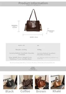 Detaillierte technische Daten und Abmessungen dieser Vintage Retro PU Leder Tragetasche