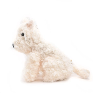 Simpatica borsa a tracolla in peluche Westie bianca con pelliccia sintetica riccia