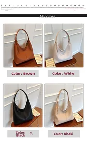 Borse tote in PU motivo litchi nei colori marrone bianco nero e kaki con misure