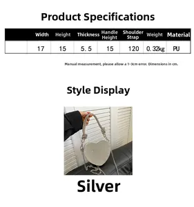 Tableau des tailles pour sac bandoulière cœur en strass avec doublure en PU souple