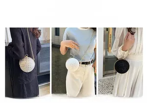 Sphärische Abendtasche mit drei Tragevarianten: Umhängetasche, Schultertasche und Handtasche