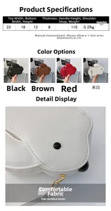 Tableau des tailles et détails du matériau pour le joli sac à bandoulière lapin en cuir PU
