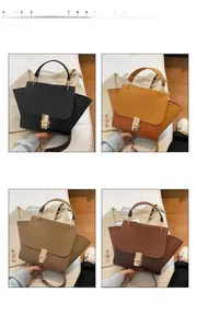 Detail view of vintage-style patchwork handbags in four colors with crocodile pattern leather