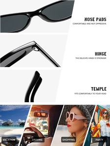 Détails des plaquettes, charnières et lunettes de soleil rétro noires en utilisation