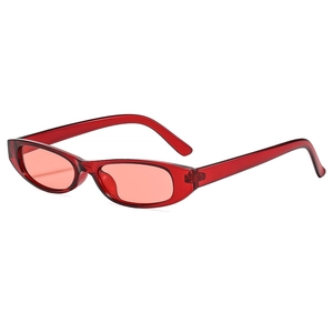 Lunettes de soleil ovales rouges transparentes rétro des années 90 pour un look urbain