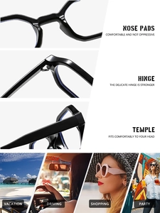 Detailansicht ergonomischer Nasenpads, Metallscharniere und breiter Bügel der Brille