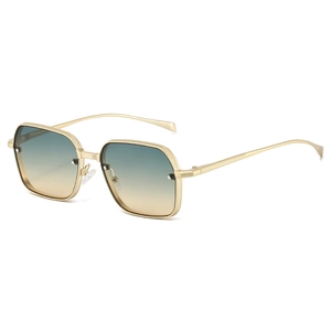 Lunettes De Soleil Carrées À Large Monture En Métal Verres PC Protection UV400 Conduite Voyage Mode Vintage Pour Hommes Femmes