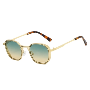 Vintage Polygonale Metallrahmen Sonnenbrille Damen Herren UV400 Schutz Modische Kleine Sechseck Brille Fahren Reisen