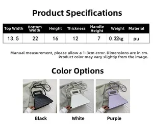 Detailed size chart for stone pattern trapezoid bag with precise dimensions in centimeters