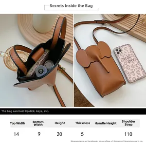 Size guide for fashionable elephant-shaped mini crossbody bag with dimensions in cm