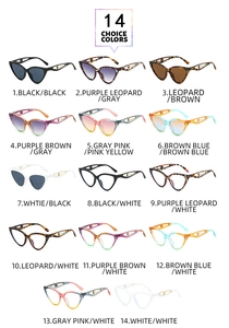 Collection de lunettes de soleil œil de chat triangulaires en 14 coloris avec détails en métal