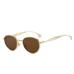 Lunettes De Soleil Rétro À Monture Métallique Ronde Mode Petite Lunettes UV Protection Pour Conduite Voyage Unisexe