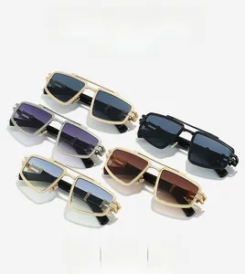 Detail of five punk-style sunglasses with dual-beam frames and assorted gradient lenses