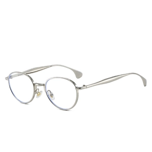 Lunettes de soleil rondes en métal argenté élégantes au design rétro et minimaliste