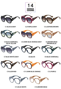 Collage of 14 oversized polygonal sunglasses featuring unique hollow chain-link temples