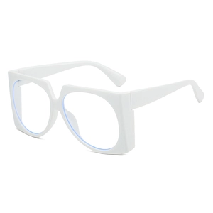 Lunettes de soleil blanches surdimensionnées carrées au design rétro minimaliste