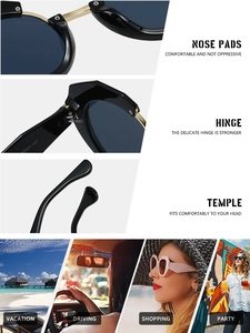Detail view of reinforced hinges and comfortable nose pads with outdoor usage scenarios