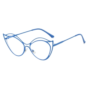Monture De Lunettes Chat En Métal Creux Irrégulier Lunettes Décoratives À La Mode Sans Ordonnance Pour Femmes Hommes
