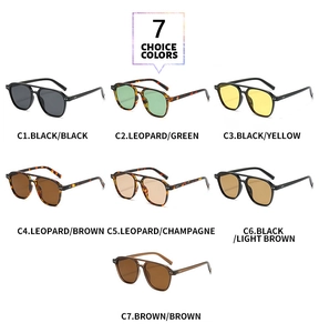 Detailed matrix of aviator sunglasses in multiple color frames and tinted lens variations