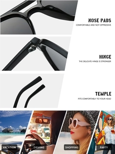 Detail view of double bridge aviator sunglasses showing sturdy hinges and comfortable nose pads